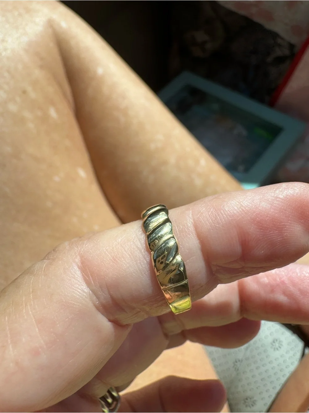 10k stamped acid tested Classic Twisted Rope Gold Band Ring - Gold size 7